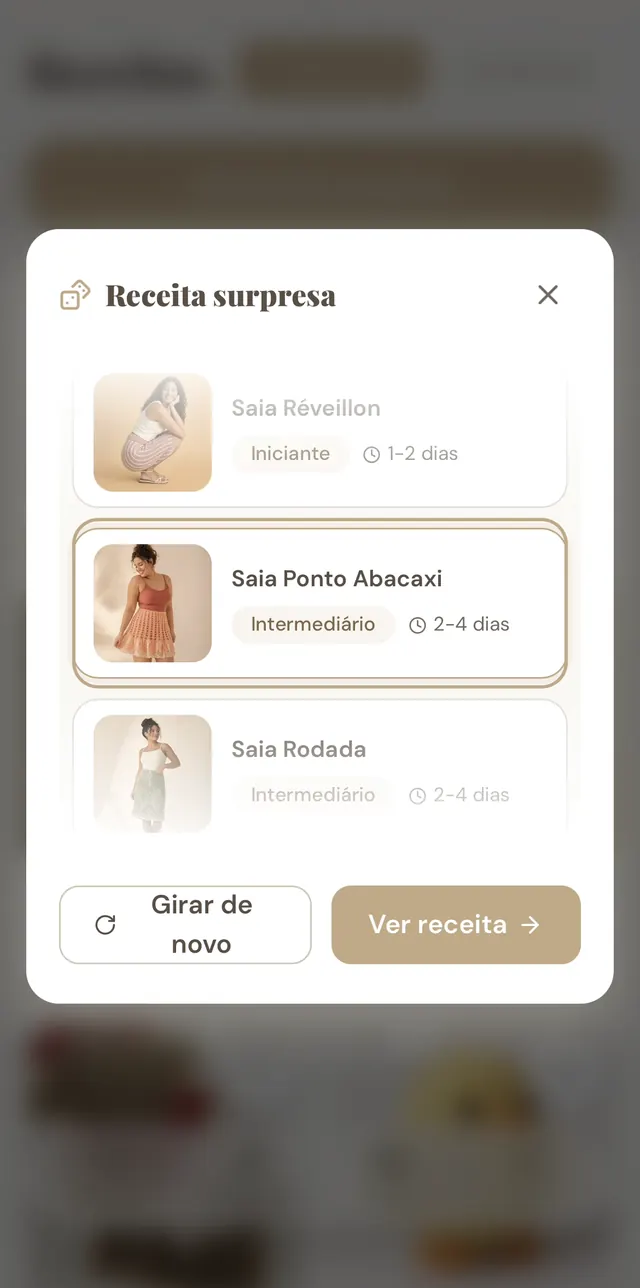 Receita surpresa: sorteio entre três saias com nível e tempo estimado